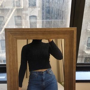Abercrombie navy turtle neck crop